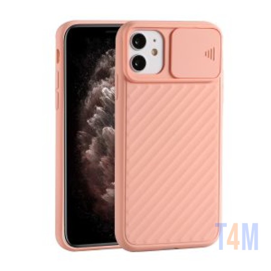 CAPA DE SILICONE COM PROTEÇÃO DE CÂMERA PARA APPLE IPHONE 12 MINI ROSA